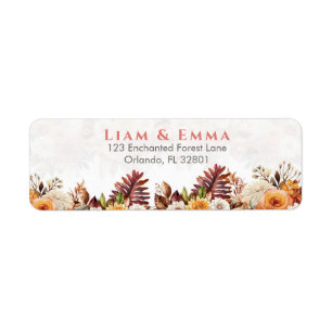 Etiqueta Liam y Emma Cuento Floral Almohada de la Unidad de