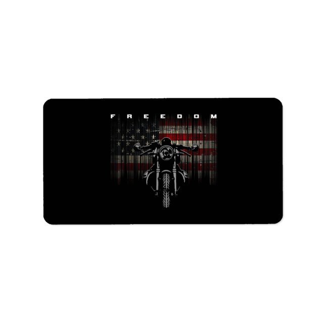 Etiqueta Libertad para motocicletas con bandera estadounide (Frente)