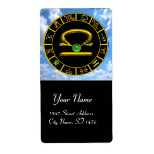 Etiqueta LIBRA ZODIAC CUMPLEAÑOS JEWEL Green Emerald Gold