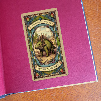 Etiqueta Librería de dinosaurios de personalizable