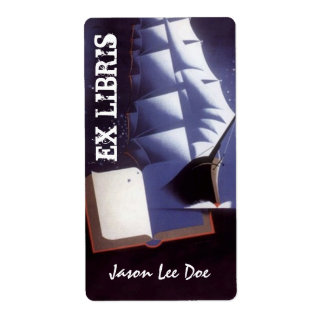 Etiqueta Librerías Ex Libris Vintage Pirate Vailing Ship