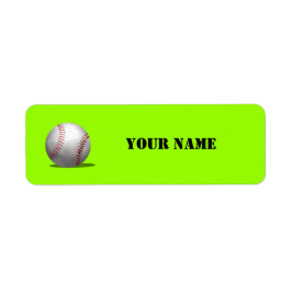 Etiqueta Libreta escolar verde deportiva de béisbol