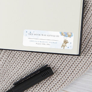 Etiqueta Libro Azul del Oso de Peluche Regalado Por