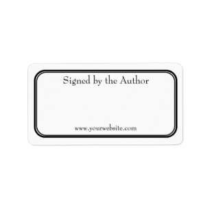 Etiqueta Libro de autor simple firmado por el sitio web del