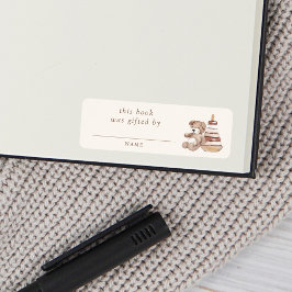 Etiqueta Libro de Baby Shower Neutral Boho Nursery, regalo 