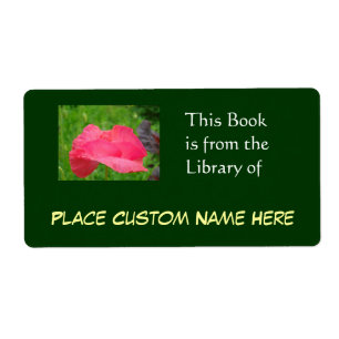 Etiqueta Libro de la Biblioteca de Nombre Personalizado Ver