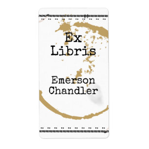 Etiqueta Libro editable de grunge de tipo Art Coffestain