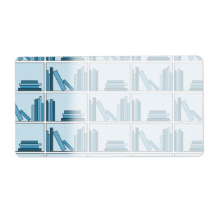 Etiqueta Libros azules en estante