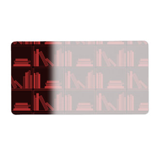 Etiqueta Libros en Shelf. Rojo Oscuro.