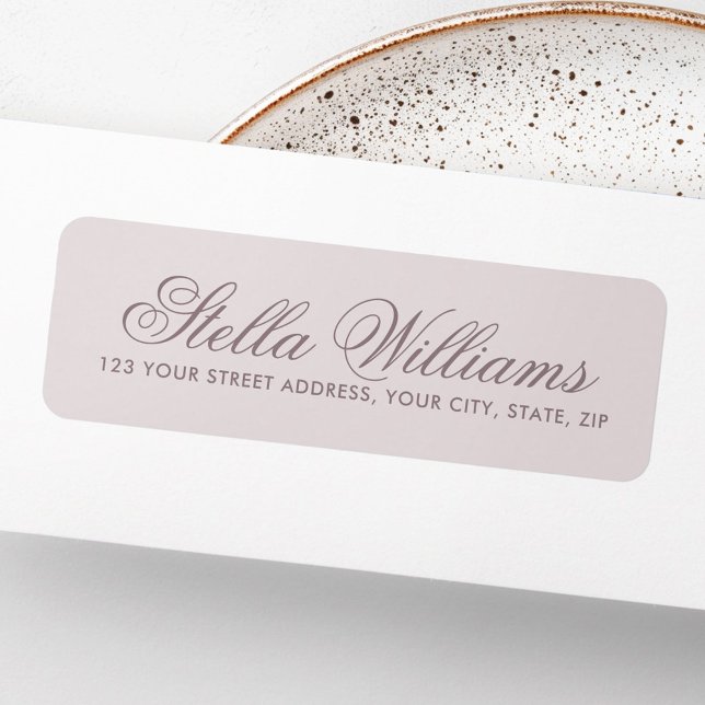 Etiqueta Light muted lavender calligraphy script (Light muted lavender calligraphy script label)