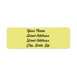 Etiqueta Light Pastel Yellow Return Address Sticker