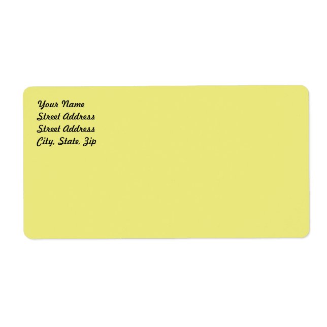 Etiqueta Light Pastel Yellow Shipping Label (Frente)