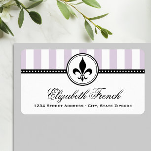 Etiqueta Lila Frances Fleur De Lis Dirección de Retorno