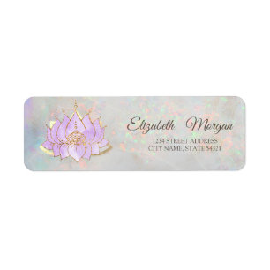 Etiqueta Lila Lotus Opalo Holográfico Dorado Glamuroso
