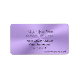 Etiqueta Lilac de lujo de abogada con eslogan
