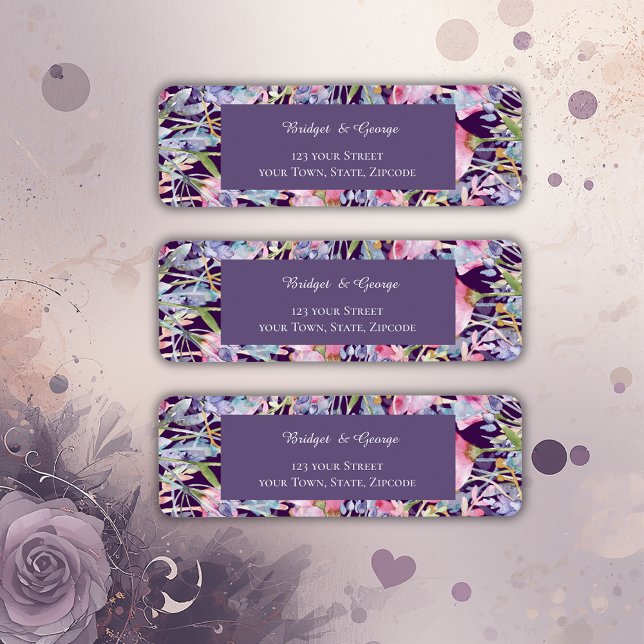 Etiqueta lilas romántico y colorido entorno de flores silve (Subido por el creador)