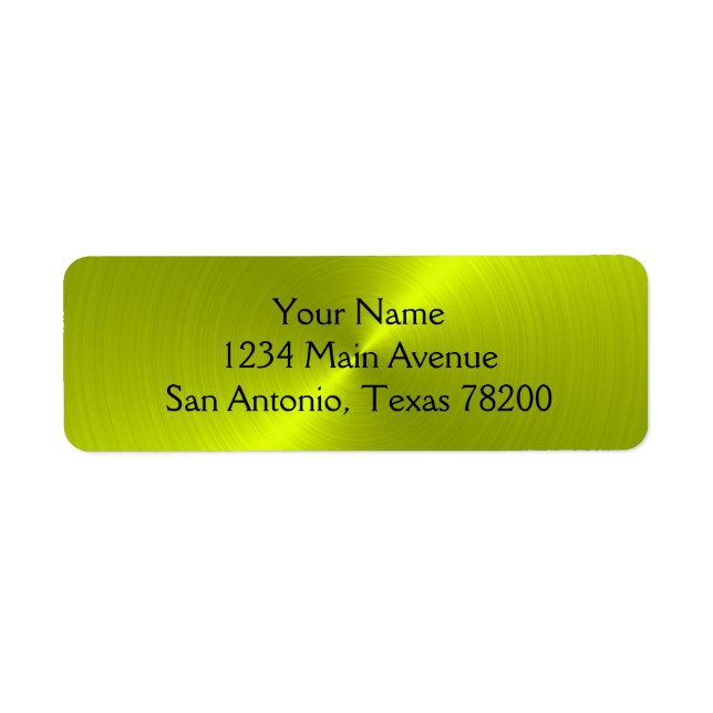 Etiqueta Lime Green Metallic Look (Frente)