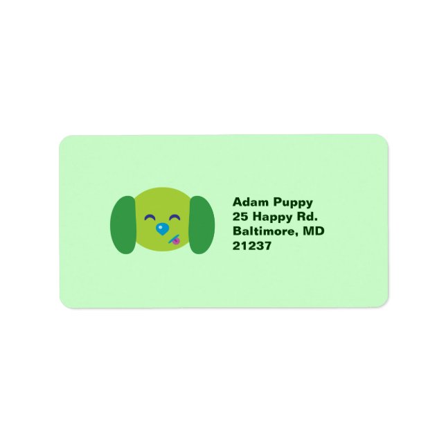 Etiqueta Lime Green Puppy (Frente)