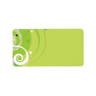 Etiqueta LIME GREEN SWIRLS & STARS Return Address Labs