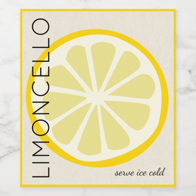 Etiqueta Limoncello Con Imagen De Limón | (Etiqueta única)