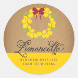 Etiqueta Limoncello, pegatina de limón redondo de 