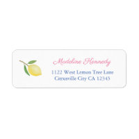 Limones cítricos simples Texto azul rosa Dirección