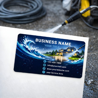 Etiqueta Limpieza a presión residencial elegante Teal