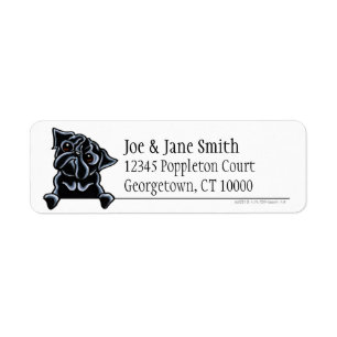 Etiqueta Limpieza de pug negro y simple