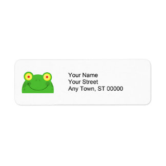Etiqueta linda cara de rana de personalizado de peeke