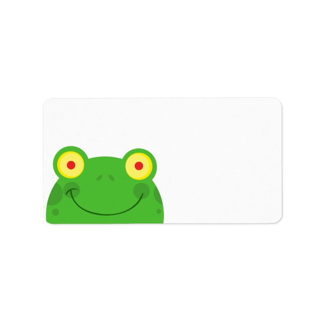 Etiqueta linda cara de rana de personalizado de peeke (Frente)