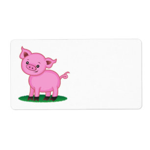 Etiqueta linda del cerdito