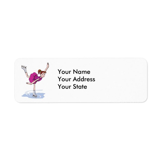 Etiqueta lindo patinador gráfico de niñas (Frente)