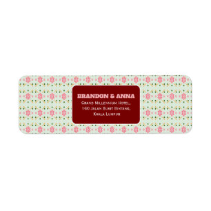 Etiqueta Lindo patrón floral pastel sin costuras rosa dulce