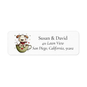 Etiqueta Lindo perro caprichoso Taza de té Bandana San Vale