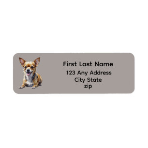 Etiqueta Lindo perro chihuahua feliz mascota