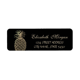 Etiqueta Lindo Piña Negro Dorado Femenino