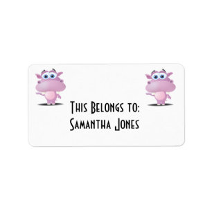 Etiqueta lindo y triste hippo