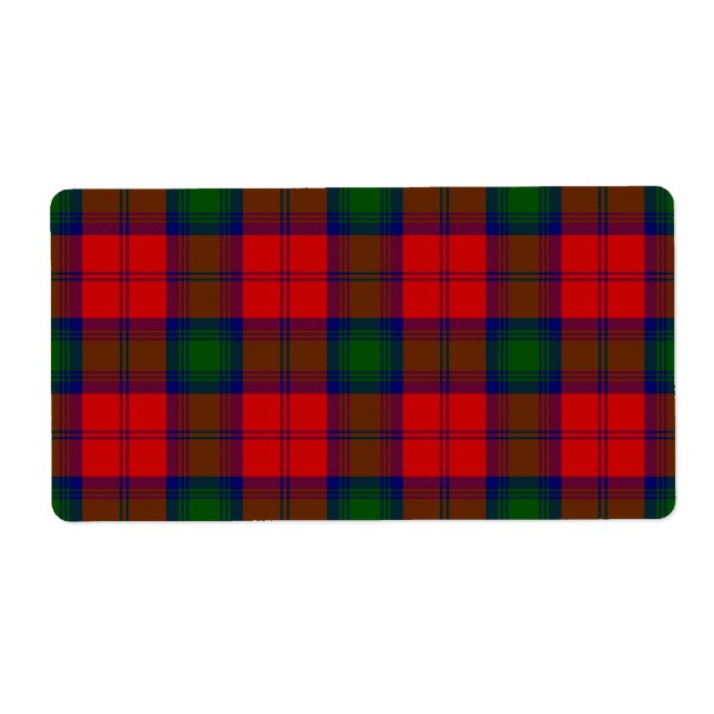 Etiqueta Lindsay tartan green platillo rojo (Frente)