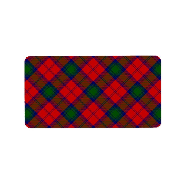 Etiqueta Lindsay tartan green platillo rojo (Frente)