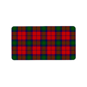 Etiqueta Lindsay tartan green platillo rojo