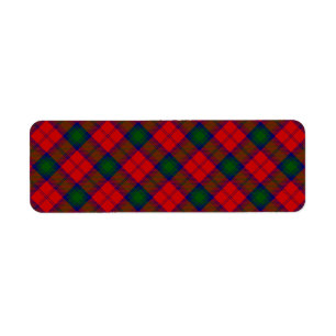 Etiqueta Lindsay tartan green platillo rojo