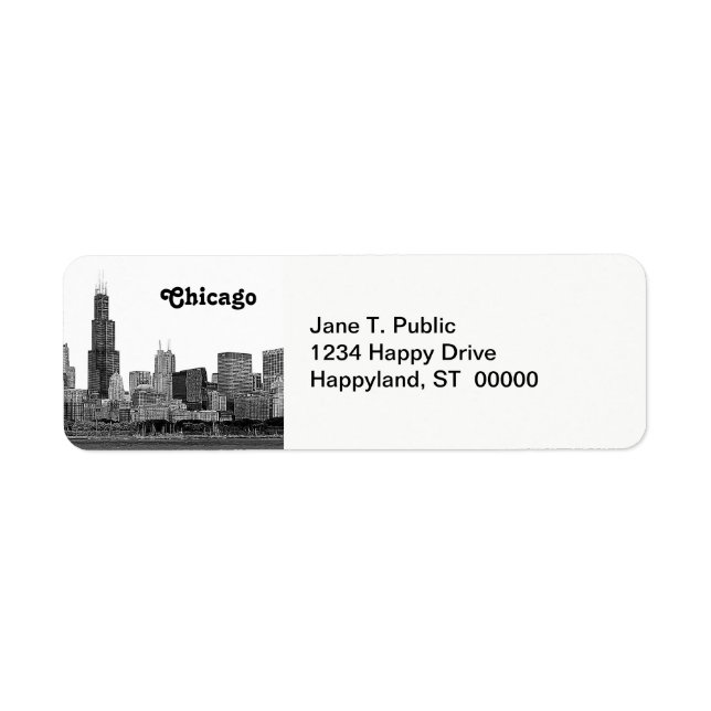 Etiqueta Línea aérea de Chicago Etched (Frente)