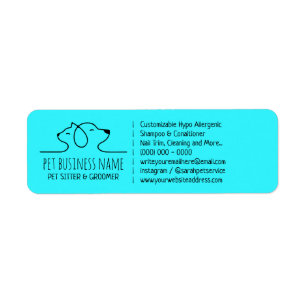 Etiqueta Linea Azul Teal Petsitter logotipo veterinario per