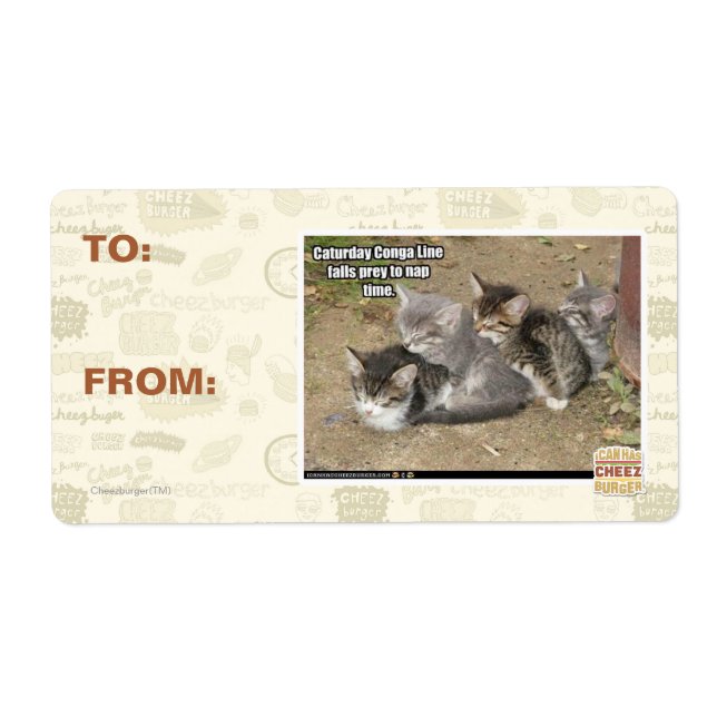 Etiqueta Línea Caturday Conga (Frente)