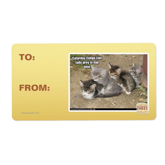 Etiqueta Línea Caturday Conga (Frente)