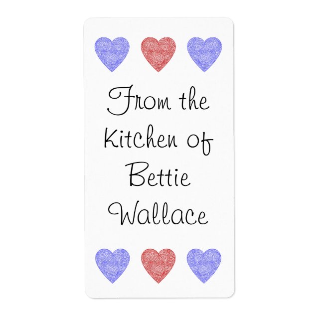 Etiqueta Línea de corazones (Frente)