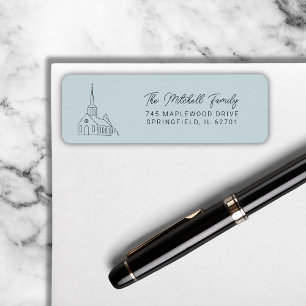 Etiqueta Línea de Iglesia Cristiana Arte Minimal Estilo Azu