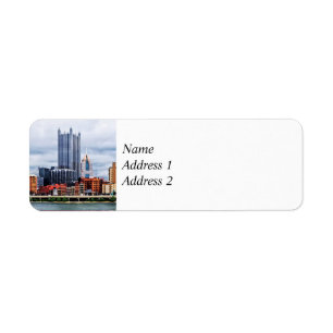 Etiqueta Línea de Skyline de Pittsburgh PA Guardar la fecha
