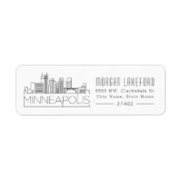 Línea de Skyline Estilizada de Minneapolis |