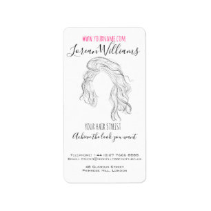Etiqueta Línea minimalista Art Larga Wavy Natural Hair Styl